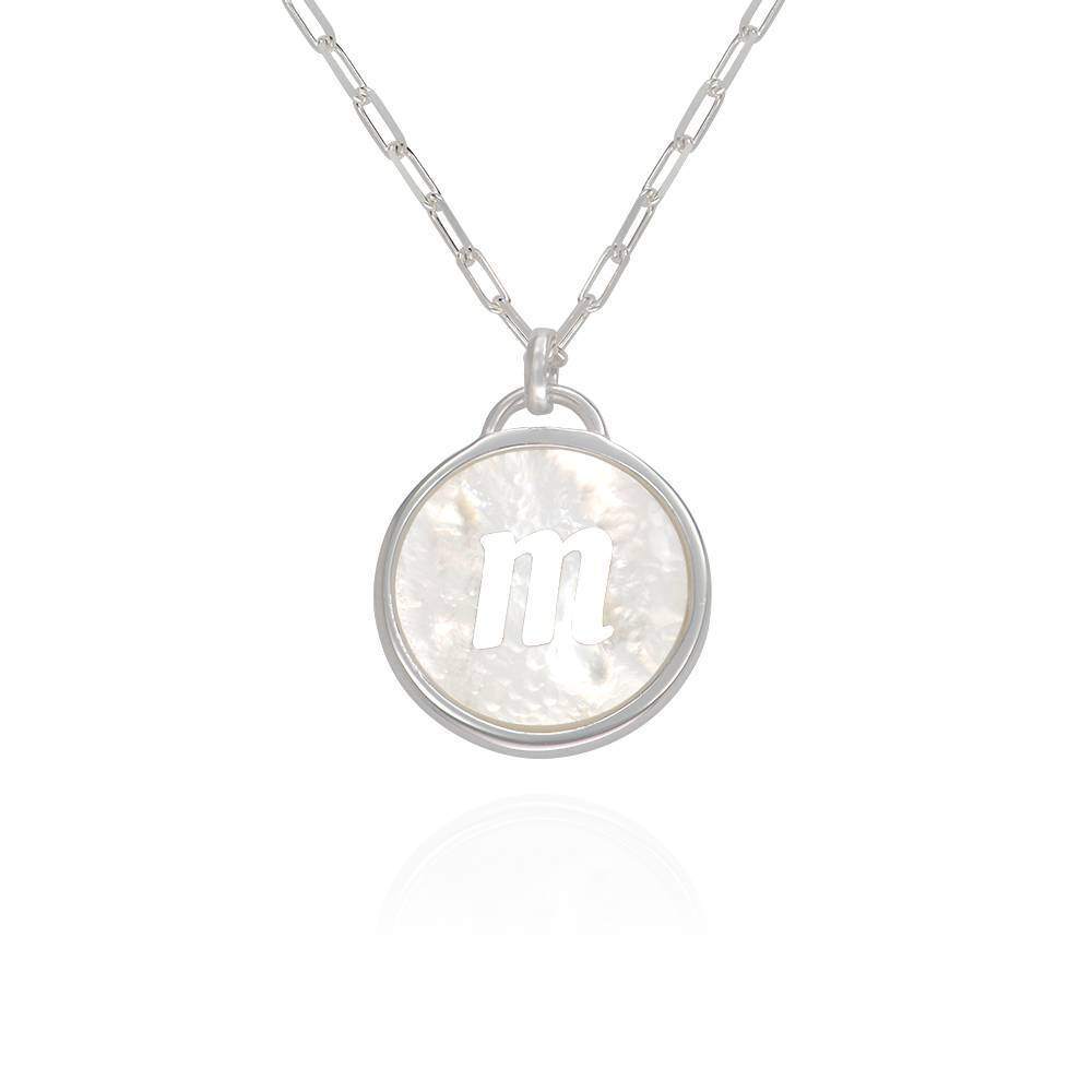 Radiant Pearl Initial Necklace with Personalized Charm in Sterling Silver-YAFEINI Personalized Jewelry