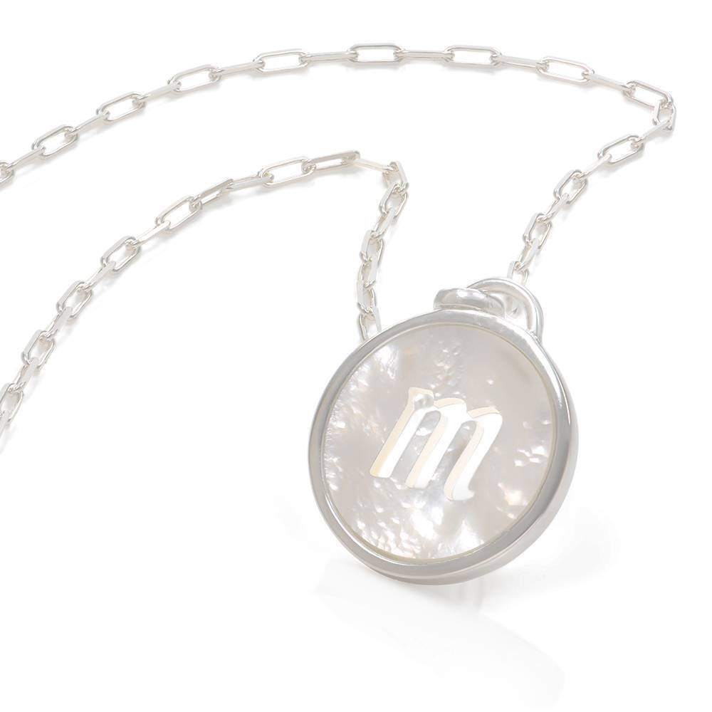 Radiant Pearl Initial Necklace with Personalized Charm in Sterling Silver-YAFEINI Personalized Jewelry