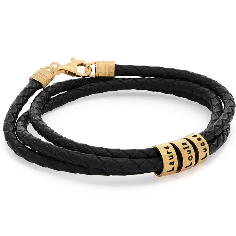 Personalized Name Chic Layered Bracelet in 14K Solid Gold-YAFEINI Personalized Jewelry