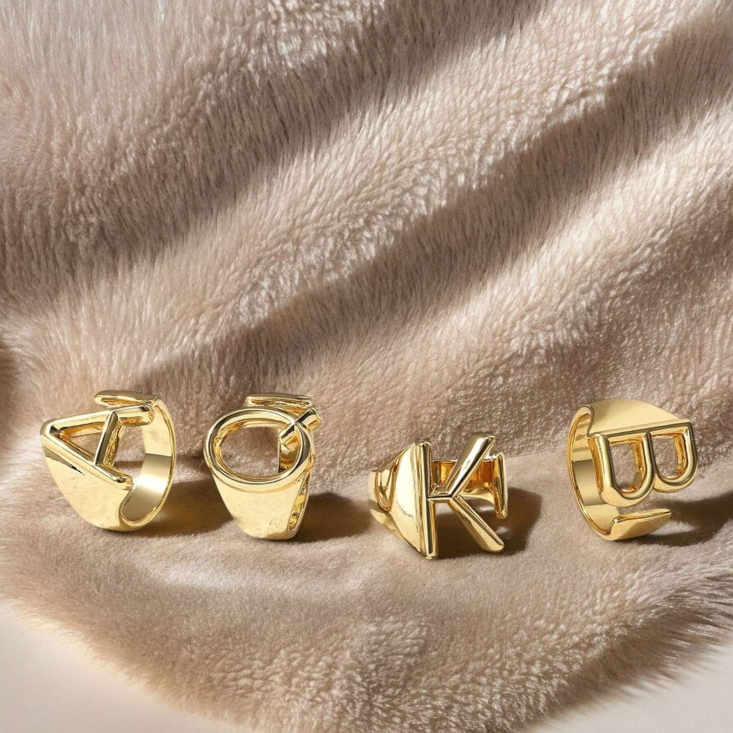 Chunky Initial Ring in Sterling Silver