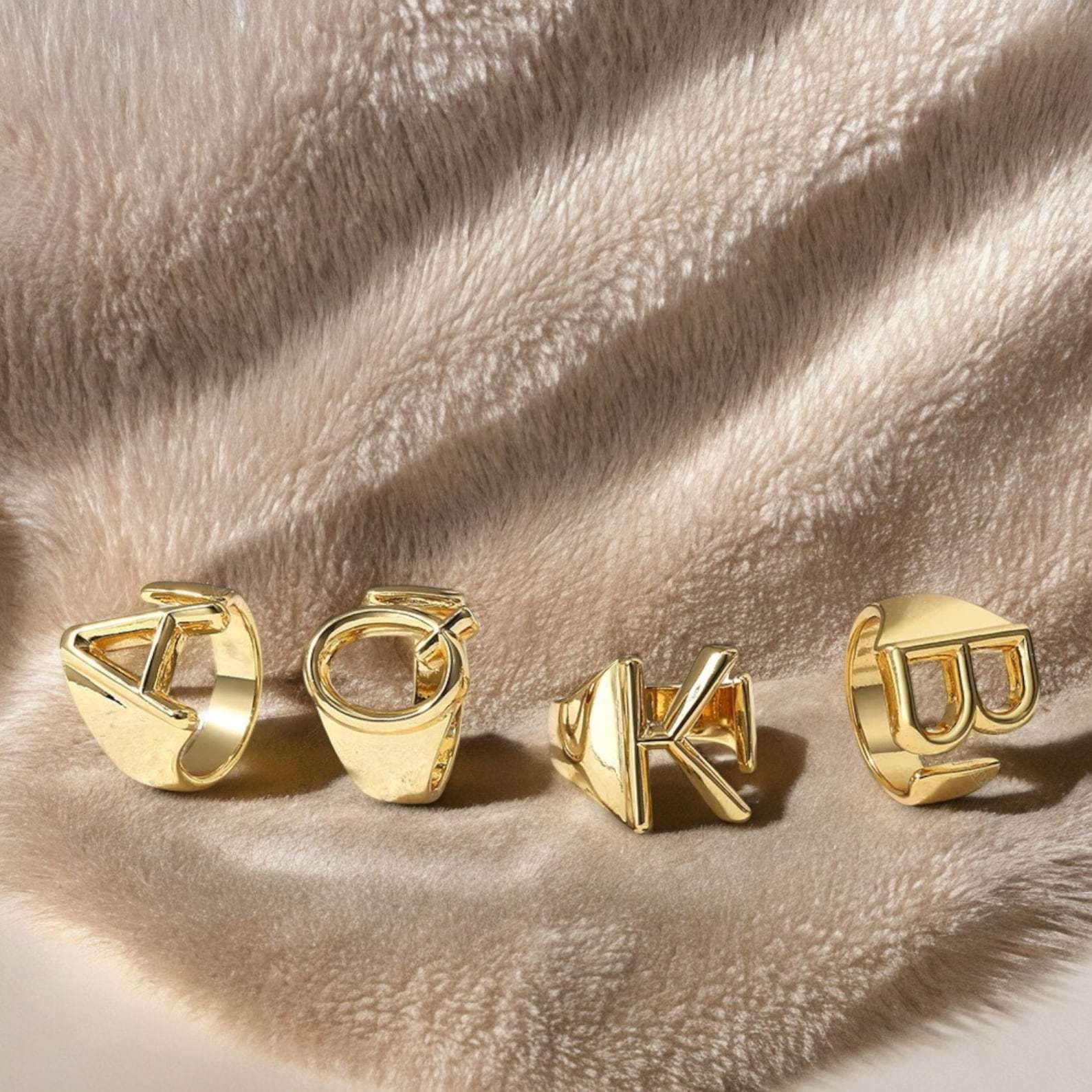 Chunky Initial Ring in Sterling Silver