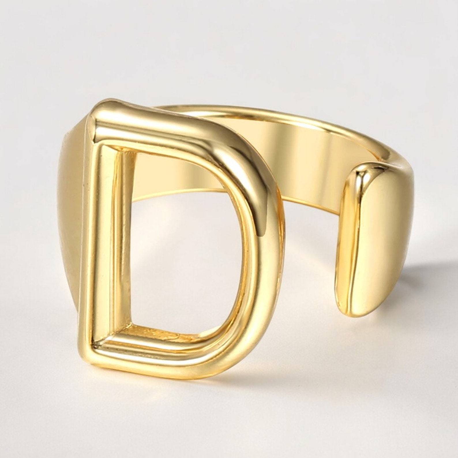 Chunky Initial Ring in Sterling Silver