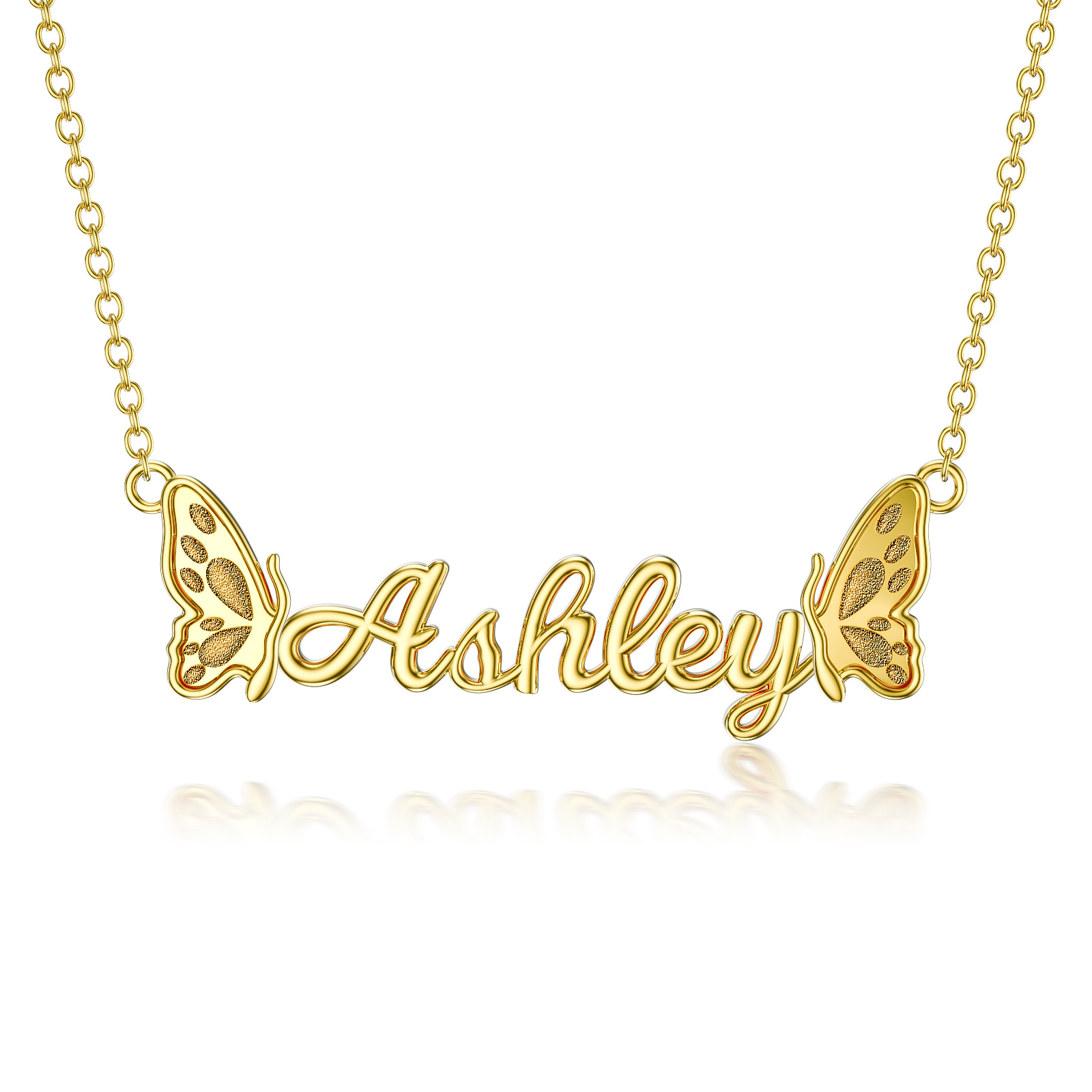 Elegant Circular Crystal Personalized Name Necklace in Gold Vermeil-YAFEINI Personalized Jewelry