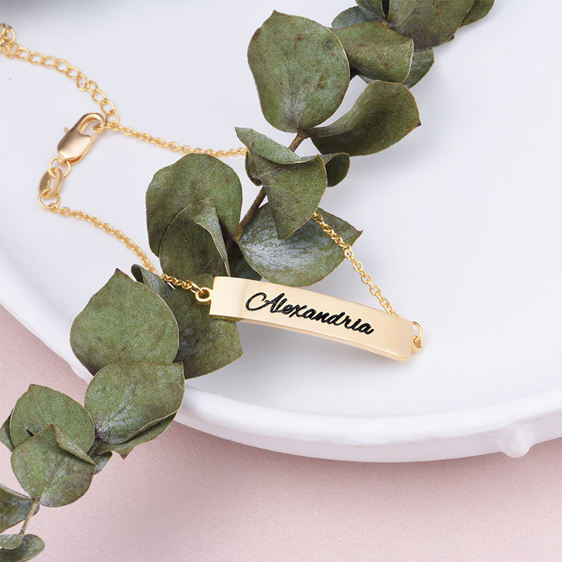 Personalized Chic Bracelet in Gold Vermeil-YAFEINI Personalized Jewelry