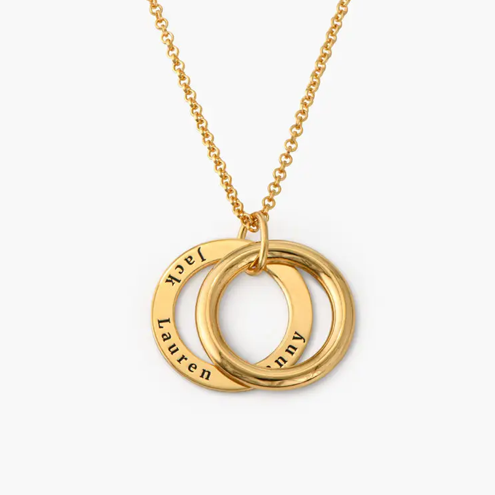 Signature Harmony Circle Name Necklace in 14K Solid Gold-YAFEINI Personalized Jewelry