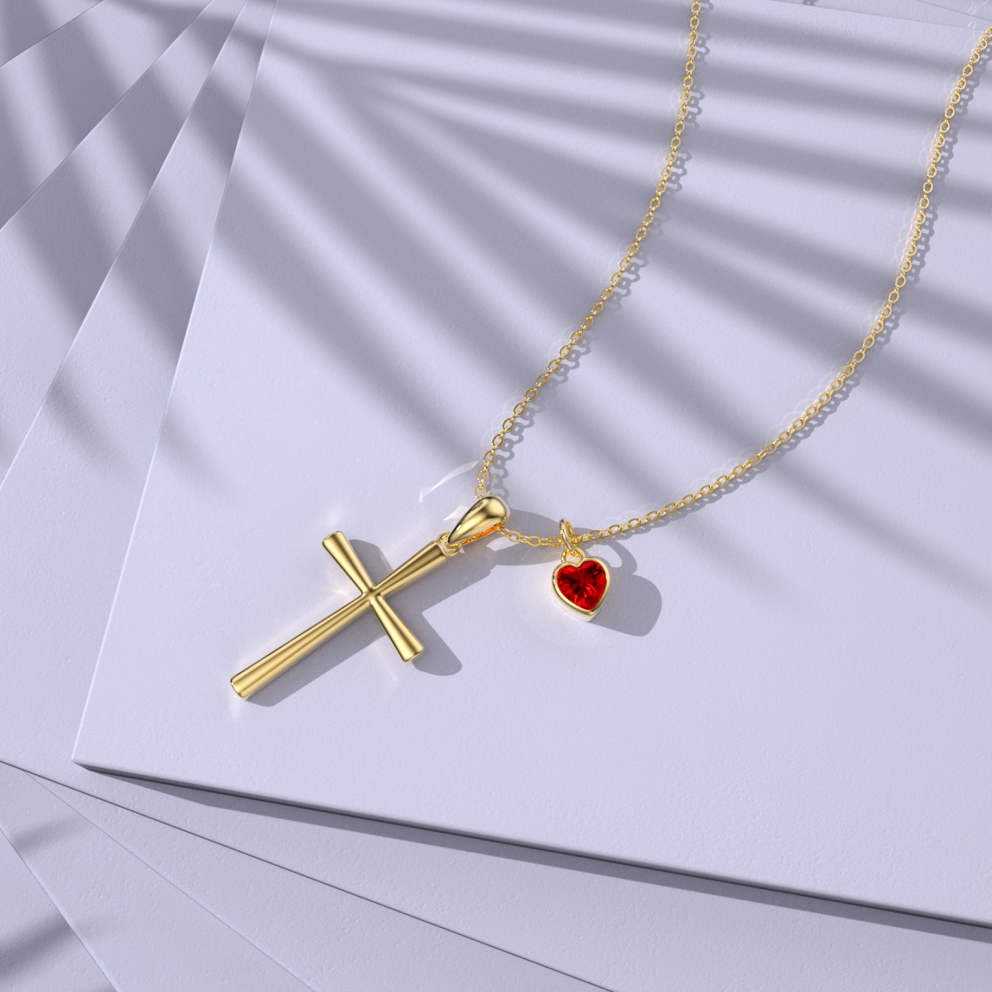 Circular Crystal Birthstone Necklace in 14K Solid Gold-YAFEINI Personalized Jewelry