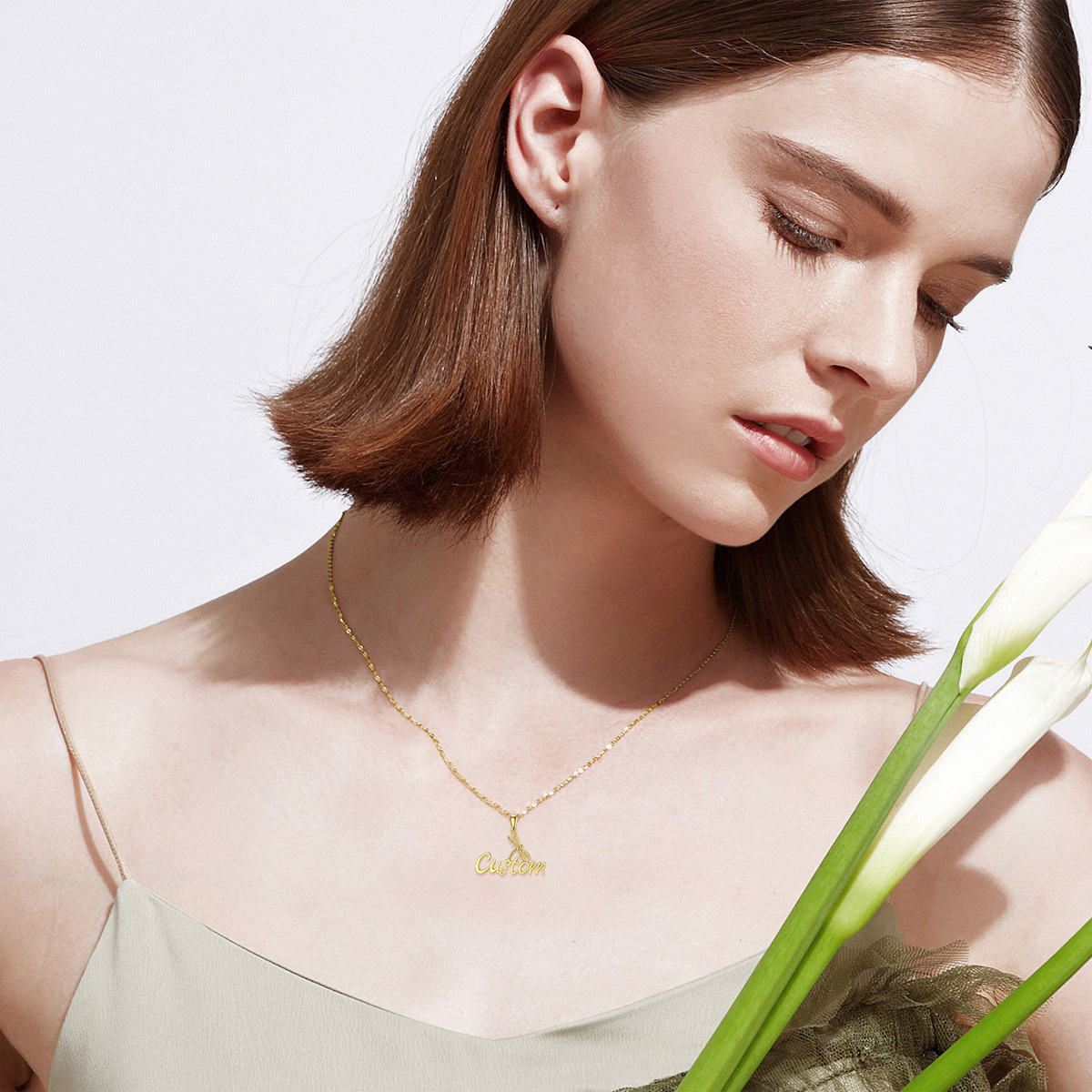 Captivating Dragonfly Crystal Necklace in 14K Solid Gold-YAFEINI Personalized Jewelry