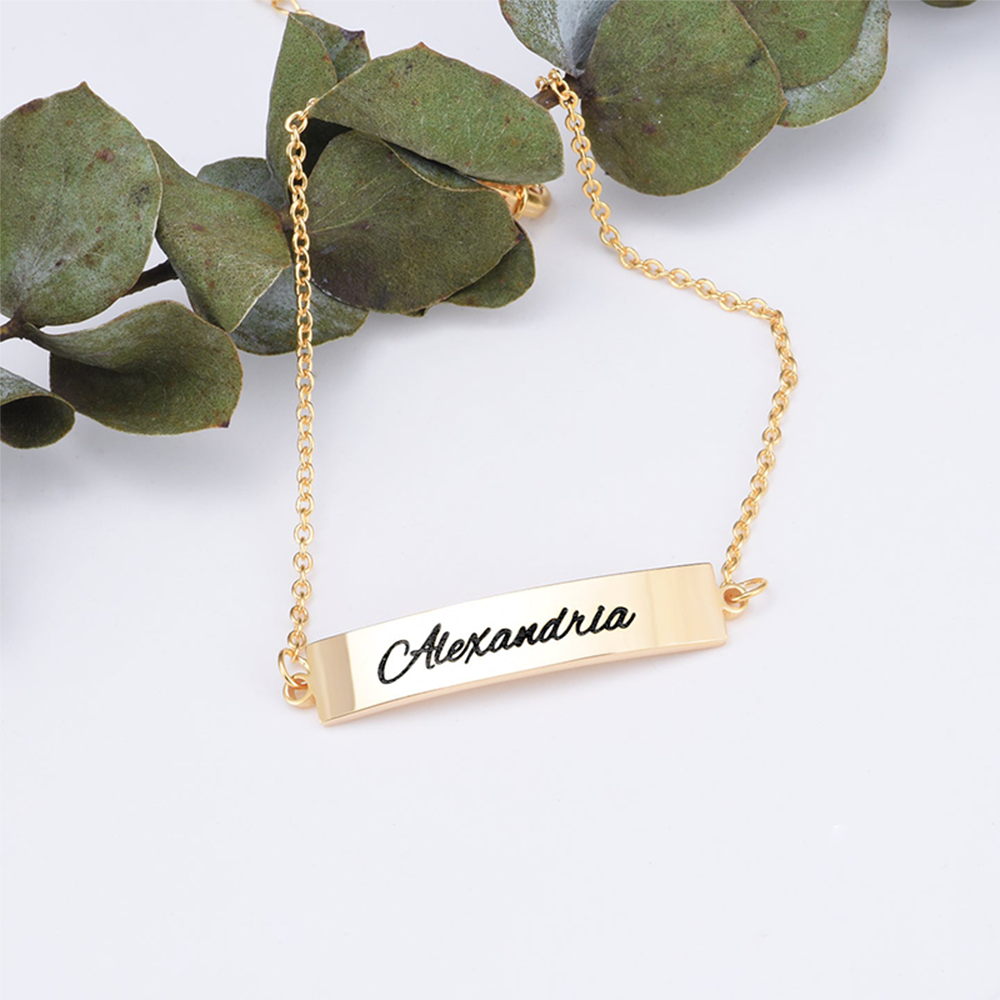 Personalized Chic Bracelet in Gold Vermeil-YAFEINI Personalized Jewelry