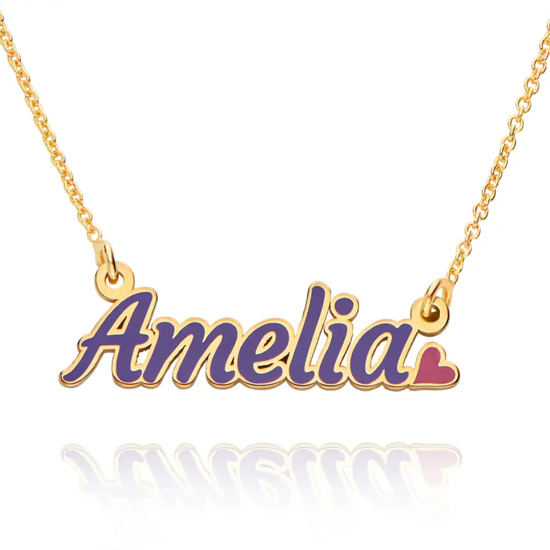 Charming Personalized Name Necklace for Kids in Gold Vermeil-YAFEINI Personalized Jewelry