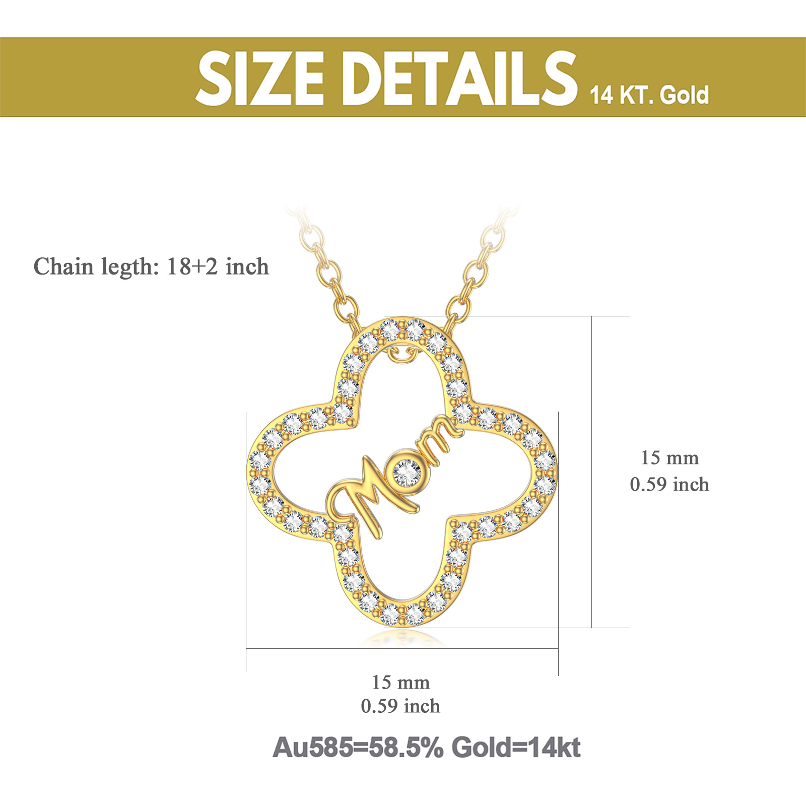 Circular Crystal Birthstone Necklace in 14K Solid Gold-YAFEINI Personalized Jewelry