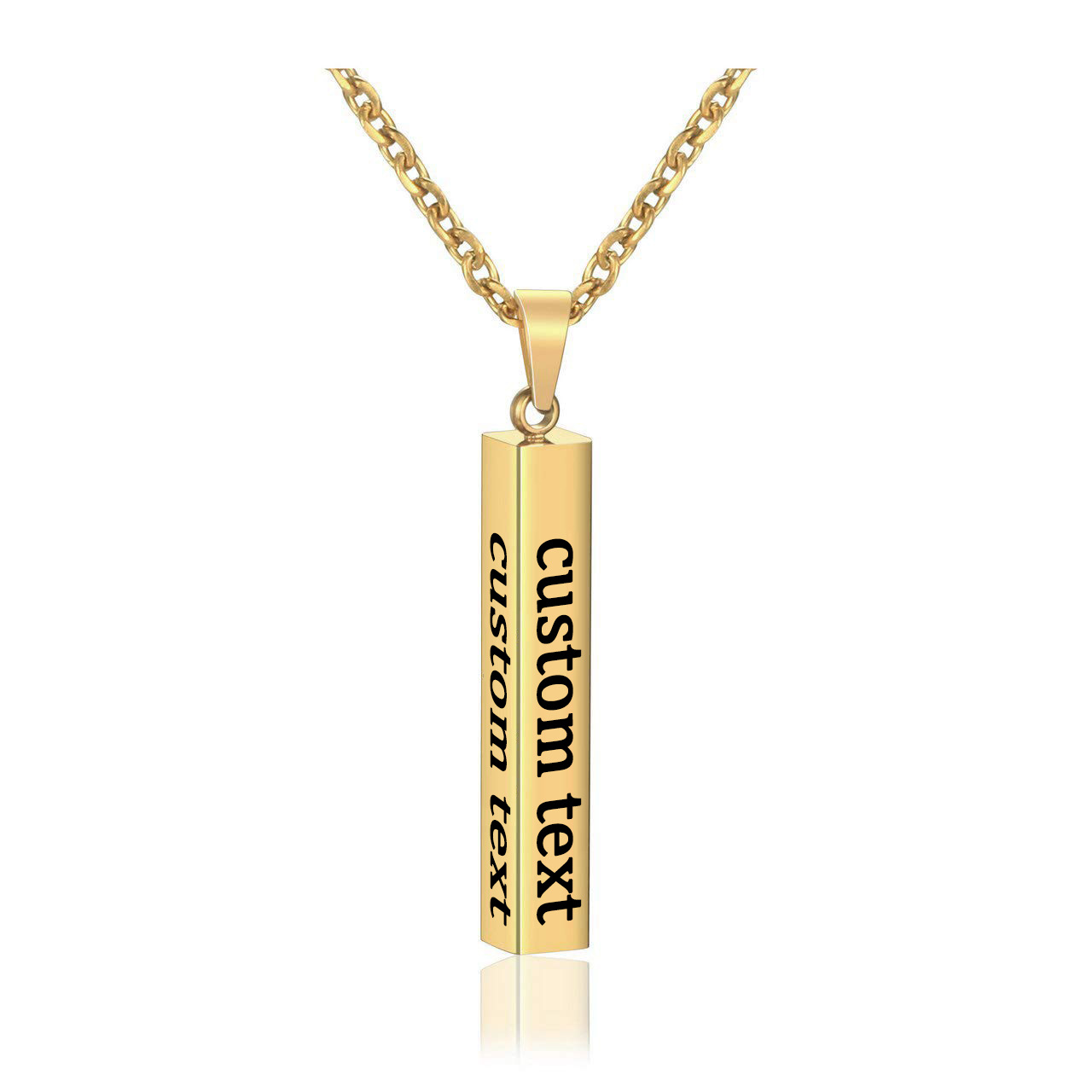 Eternal Sophistication Bar Name Necklace in 14K Solid Gold-YAFEINI Personalized Jewelry
