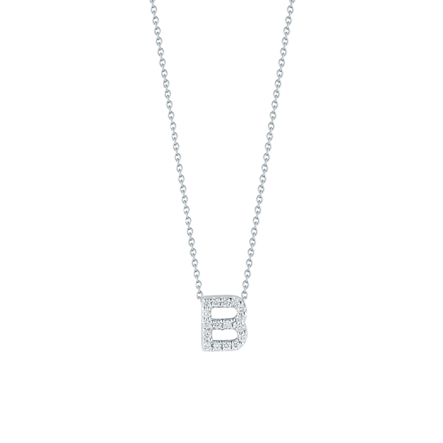 Tiny Micro Pave CZ Personalized Initial Necklace In Sterling Silver