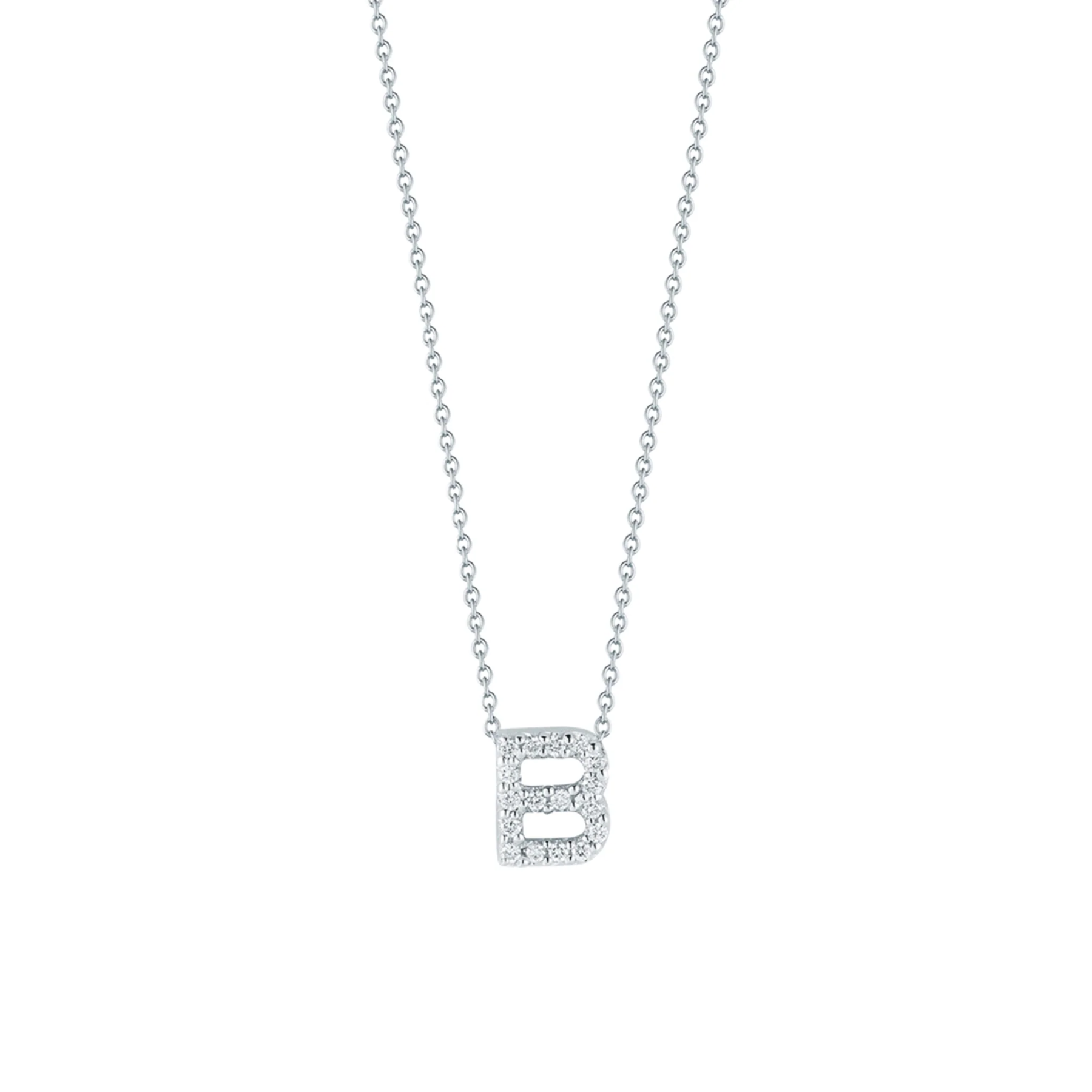 Tiny Micro Pave CZ Personalized Initial Necklace In Sterling Silver