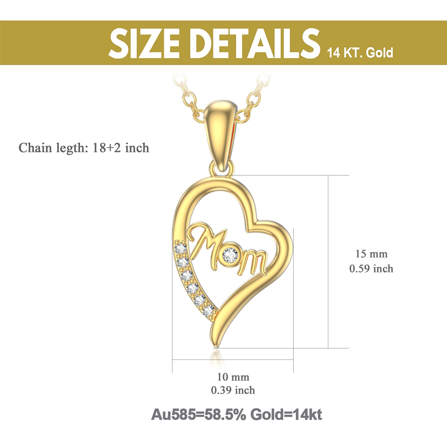 Round Crystal Mother Pendant Birthstone Necklace in Gold Vermeil-YAFEINI Personalized Jewelry