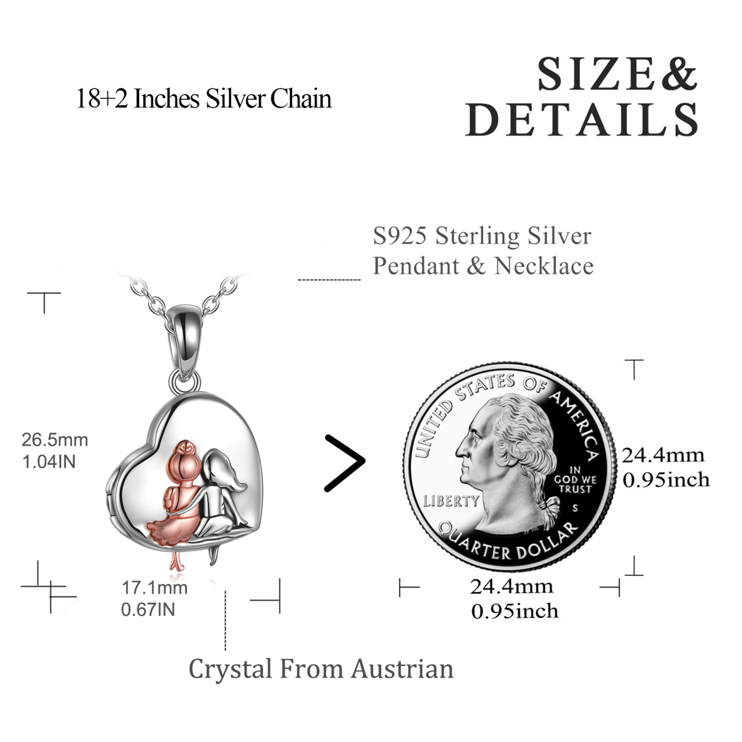 Two-tone Sisters Heart Personalized Photo Locket Necklace with Engraved Word in Sterling Silver-YAFEINI Personalized Jewelry