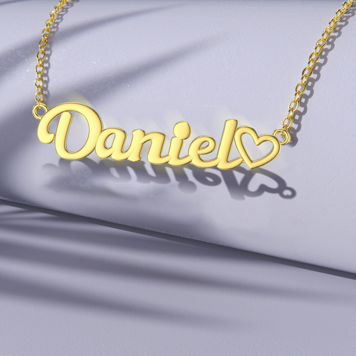 Enchanting Personalized Name Necklace with Heart in Gold Vermeil-YAFEINI Personalized Jewelry