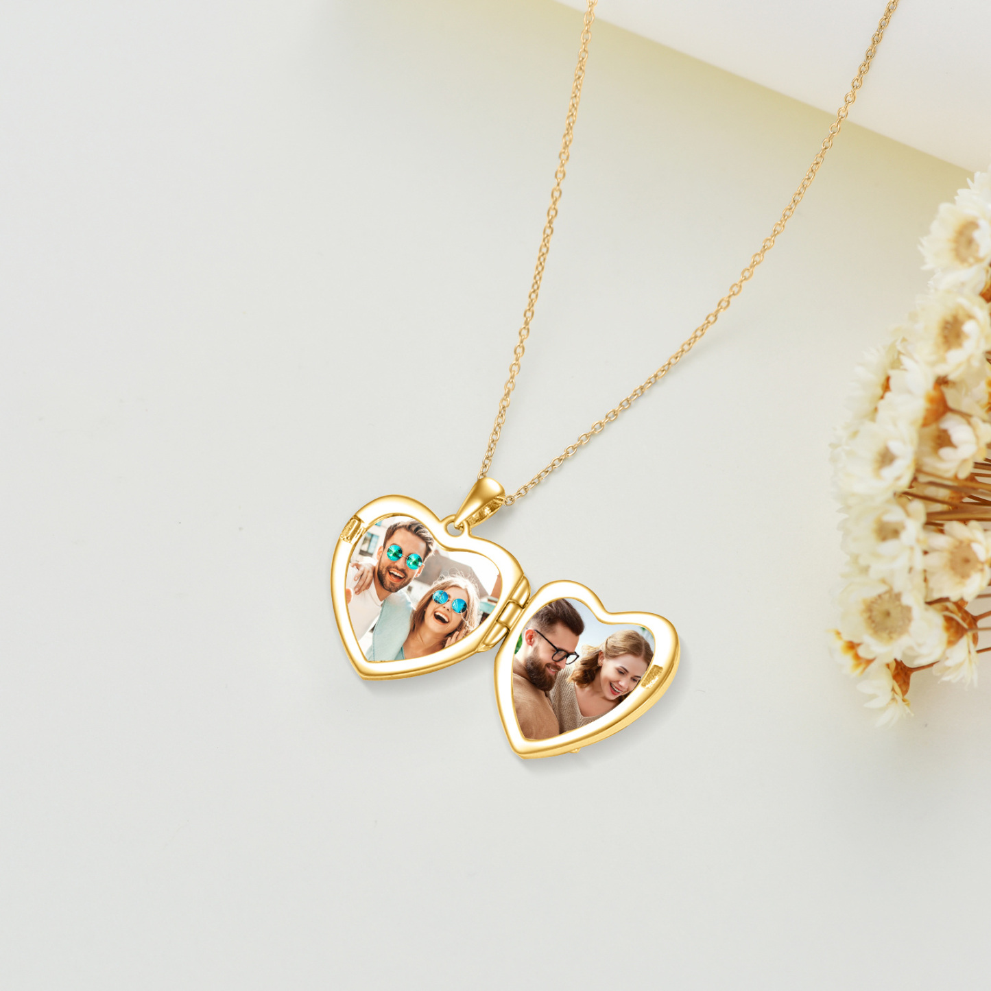 Personalized Heart Frog Custom Photo Pendant Necklace in Gold Vermeil-YAFEINI Personalized Jewelry
