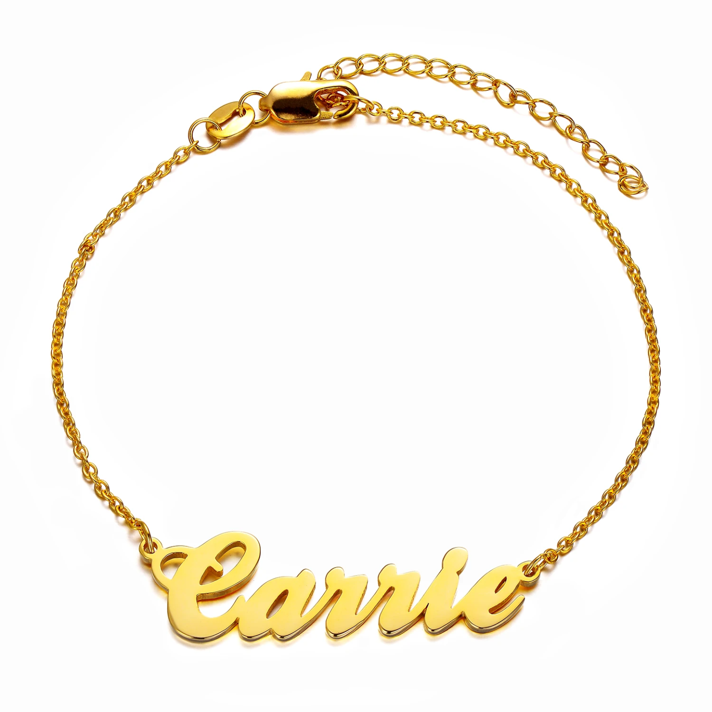 Personalized Name Bracelet in 14K Solid Gold-YAFEINI Personalized Jewelry