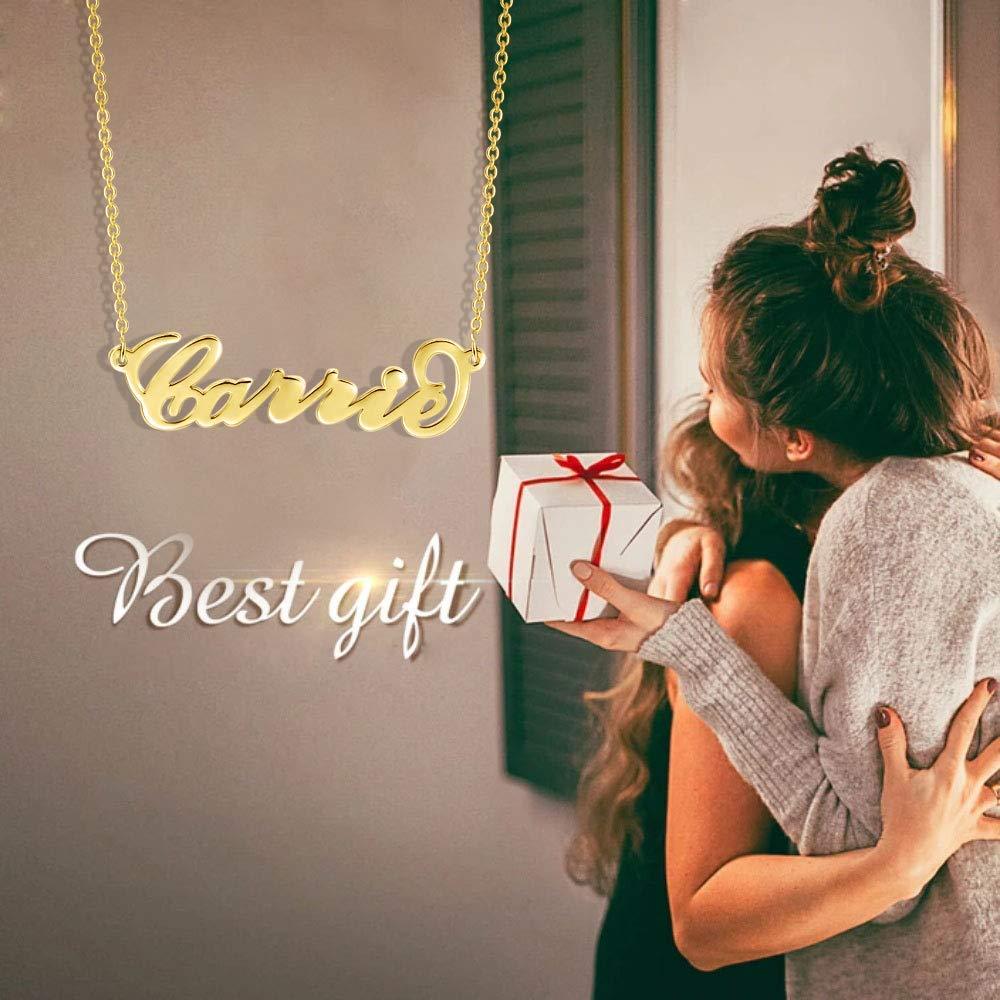Elegant Personalized Name Pendant Necklace in Sterling Silver-YAFEINI Personalized Jewelry