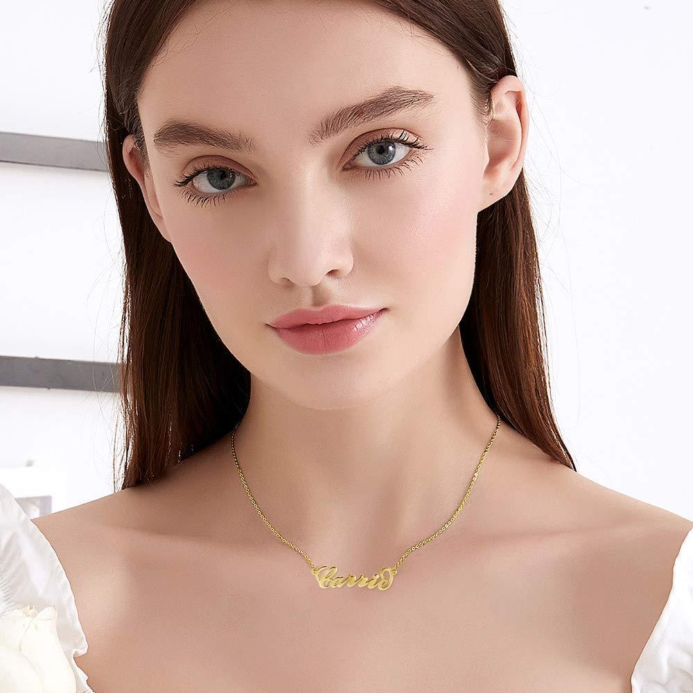 Elegant Personalized Name Pendant Necklace in Sterling Silver-YAFEINI Personalized Jewelry