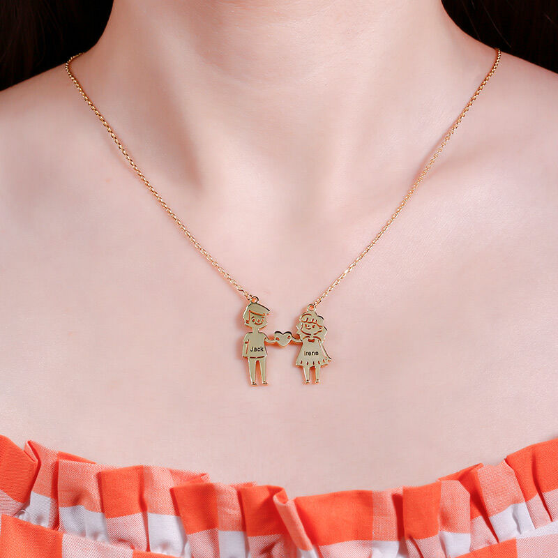Little Girl/Boy Personalized Name Necklace In 14K Gold