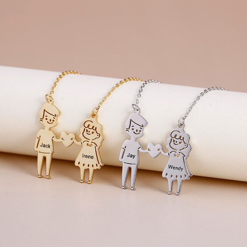 Little Girl/Boy Personalized Name Necklace In 14K Gold