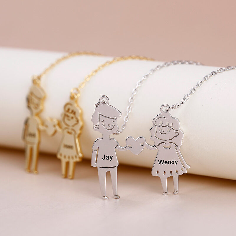 Little Girl/Boy Personalized Name Necklace In 14K Gold