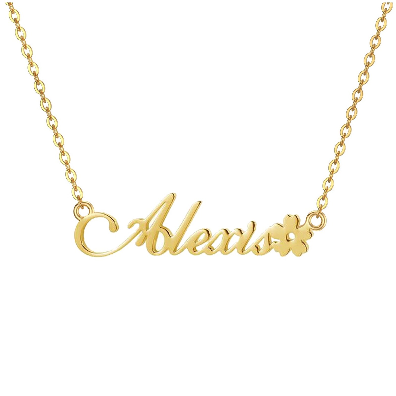 Sophisticated Personalized Name Pendant Necklace in 14K Solid Gold-YAFEINI Personalized Jewelry