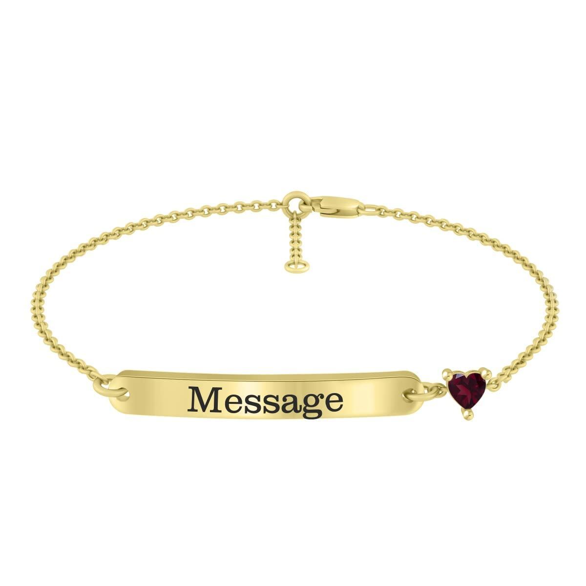 Heartfelt Identity Engraving Bracelet in 14K Solid Gold-YAFEINI Personalized Jewelry