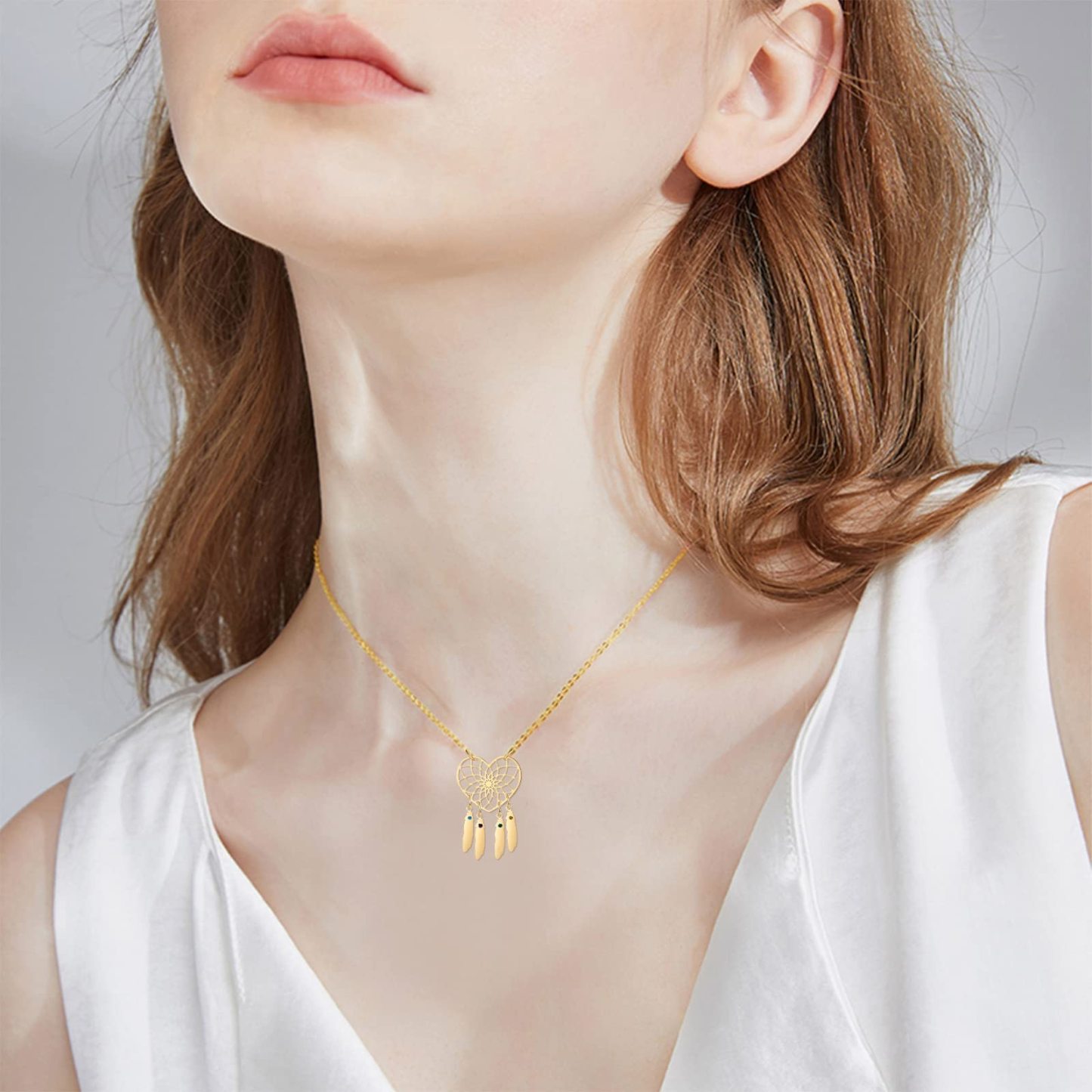 Heartfelt Dreams Personalized Name Necklace in 14K Solid Gold-YAFEINI Personalized Jewelry