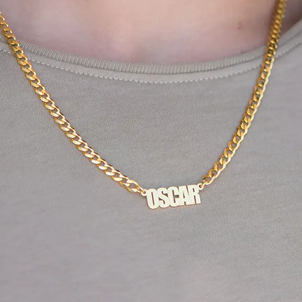 Timeless Personalized Name Pendant Necklace in Gold Vermeil-YAFEINI Personalized Jewelry