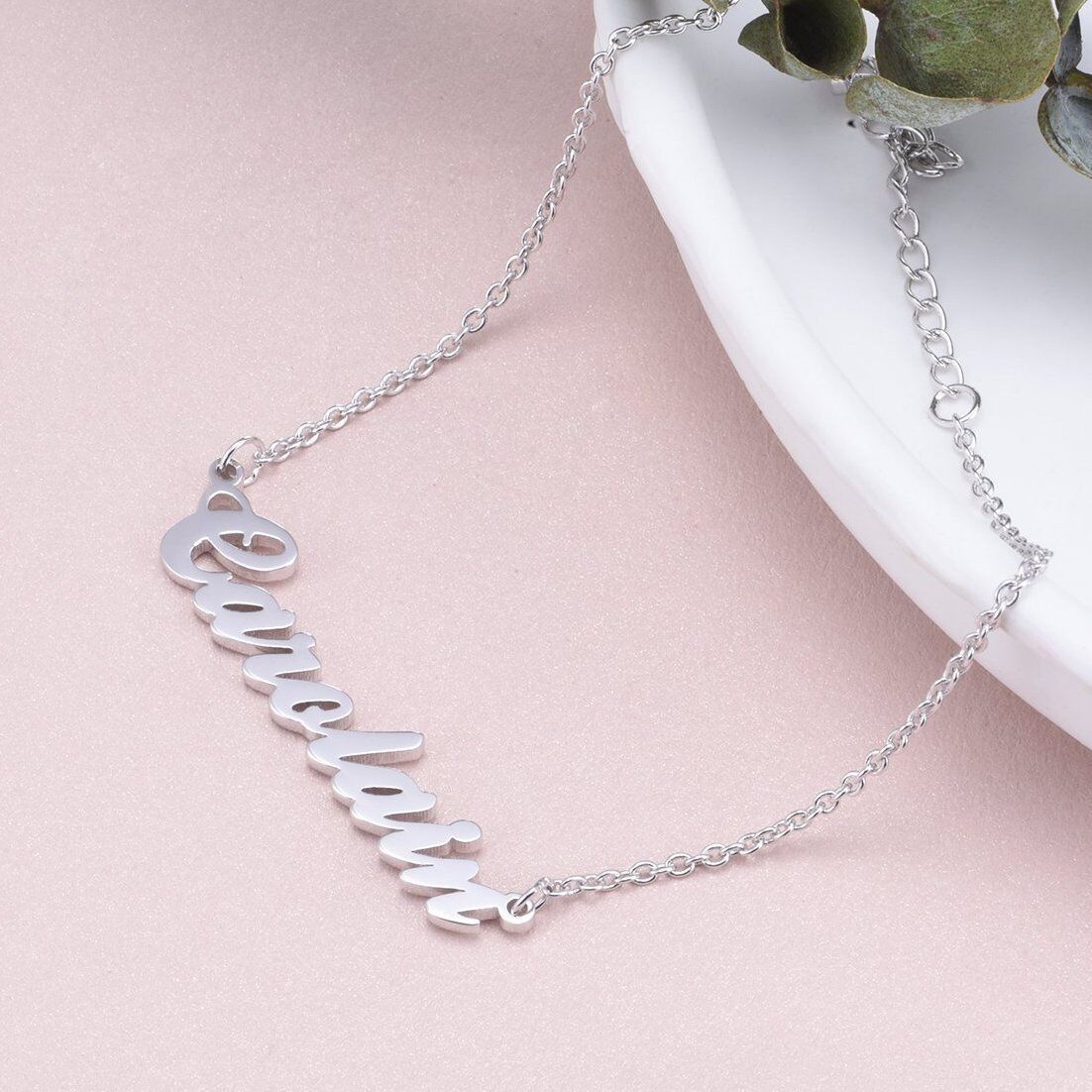 Classic Personalized Name Bracelet in Sterling Silver-YAFEINI Personalized Jewelry