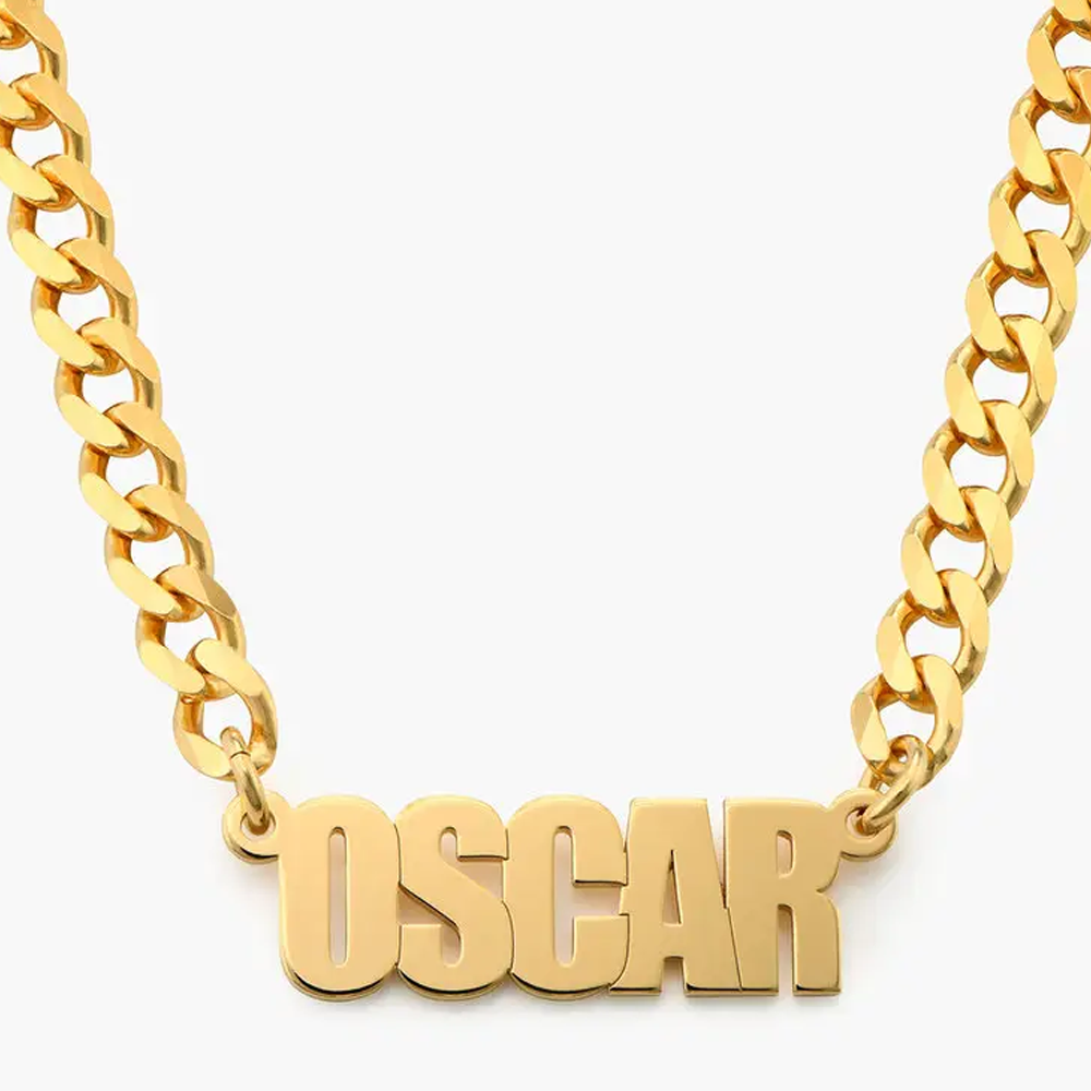 Timeless Personalized Name Pendant Necklace in Gold Vermeil-YAFEINI Personalized Jewelry