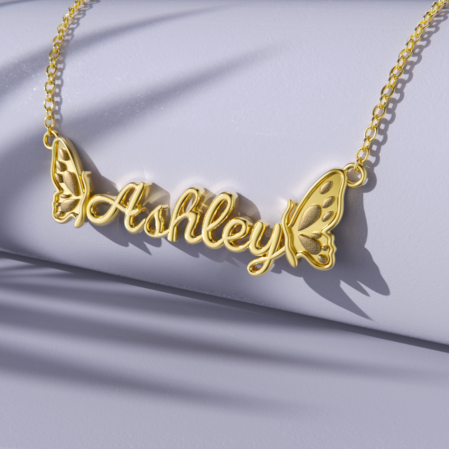 Elegant Circular Crystal Personalized Name Necklace in Gold Vermeil-YAFEINI Personalized Jewelry