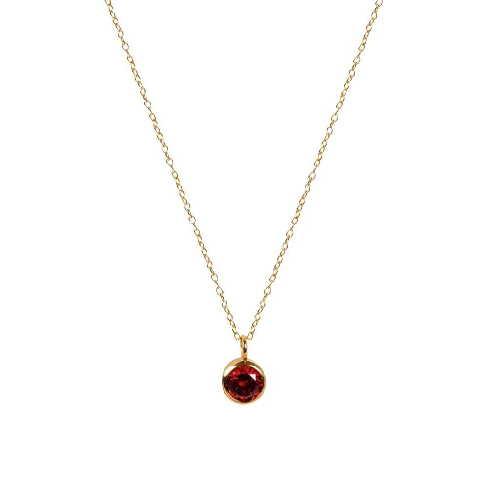 Cubic Zirconia Personalized Birthstone Necklace in Gold Vermeil-YAFEINI Personalized Jewelry