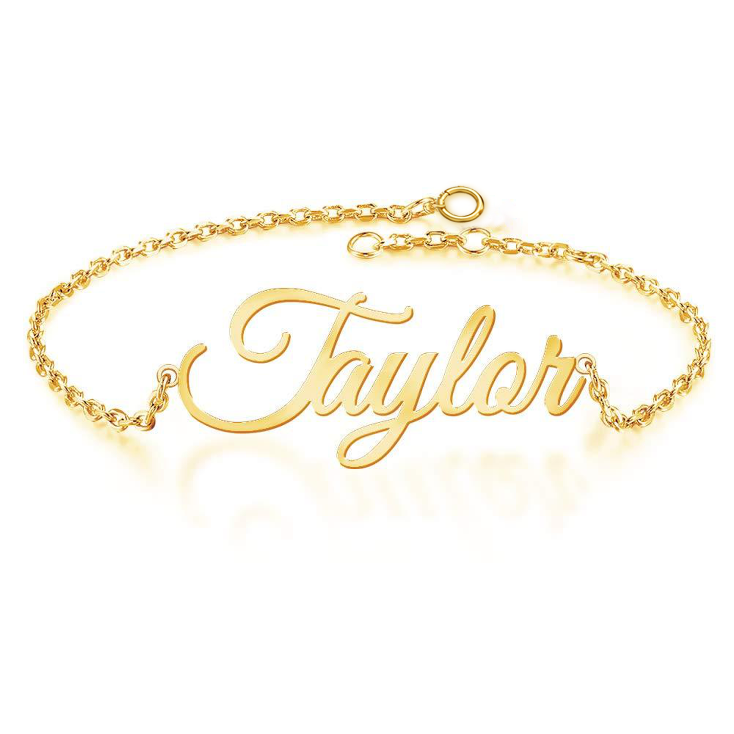 Personalized Name Bracelet in Gold Vermeil-YAFEINI Personalized Jewelry