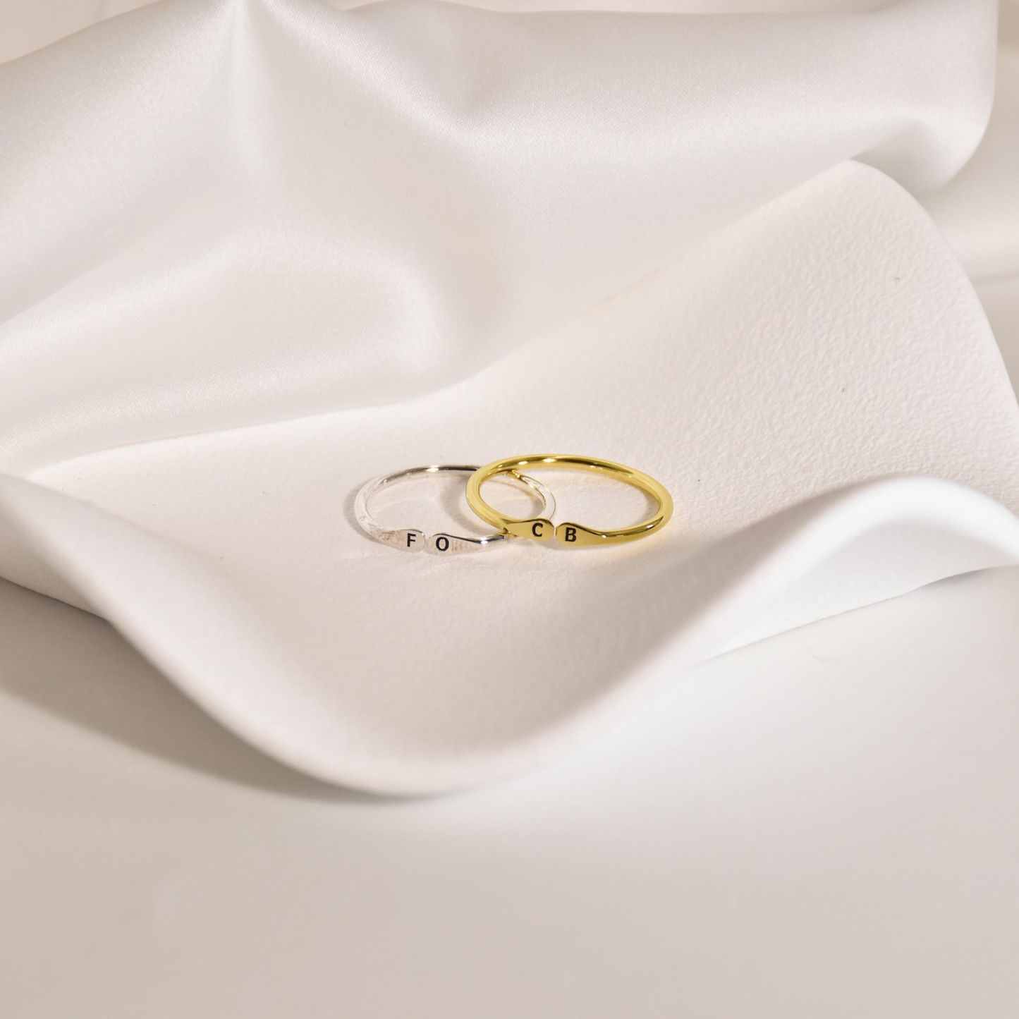 Adjustable Skinny Letter Ring in Sterling Silver