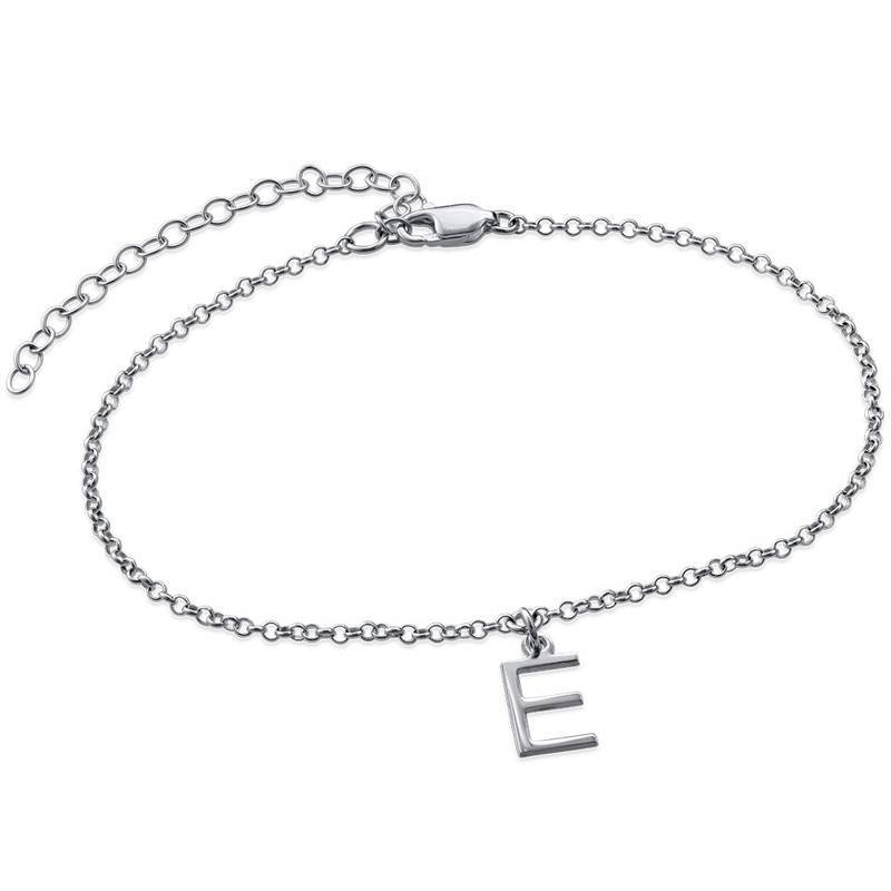 Anklet with Initial in Sterling Silver