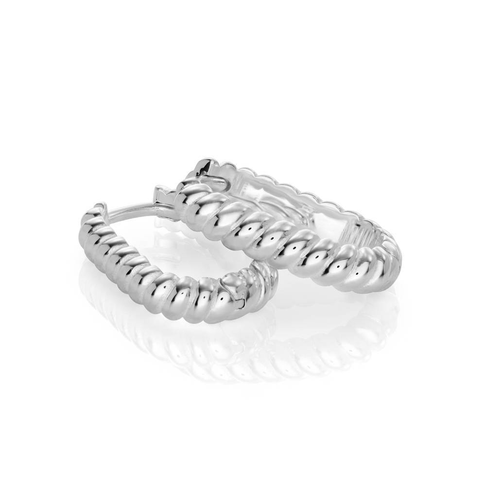 Essence Rope Huggies in Sterling Silver