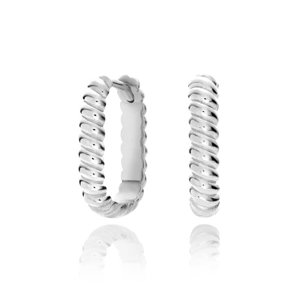 Essence Rope Huggies in Sterling Silver