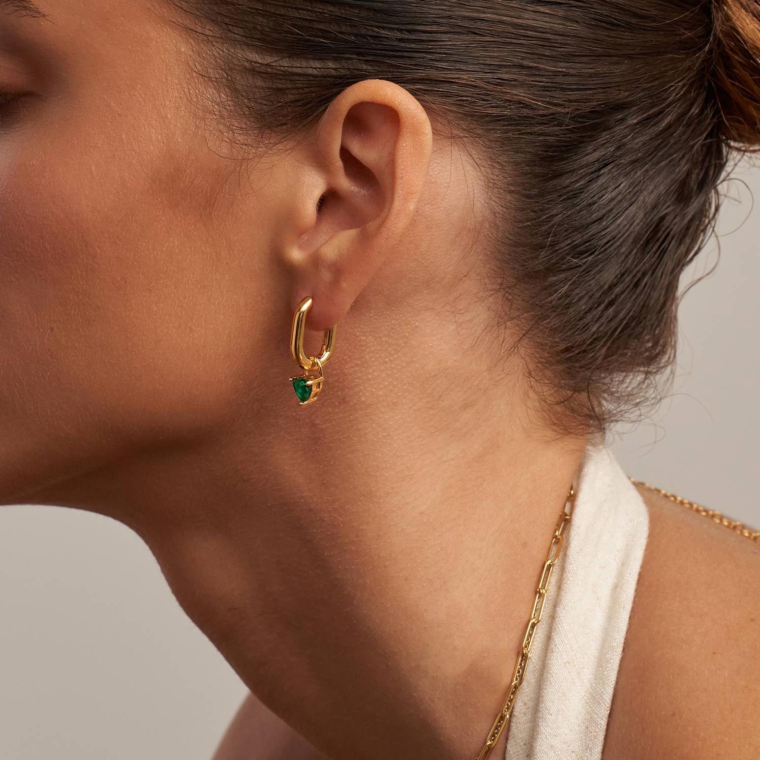 Aurora Luxe Stone Earrings in Gold Vermeil