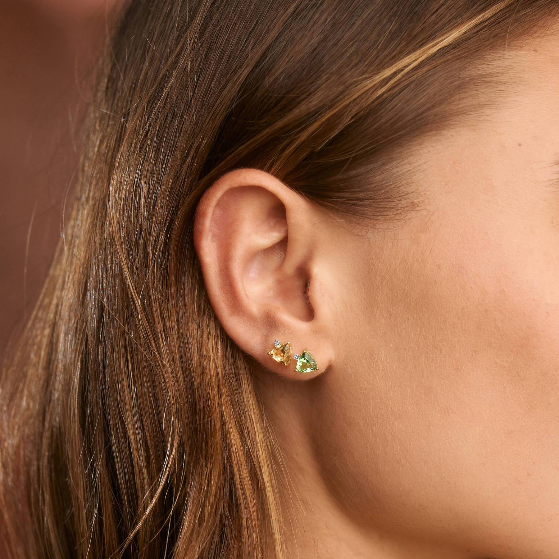 Dawn Birthstone Stud Earrings in Gold Vermeil