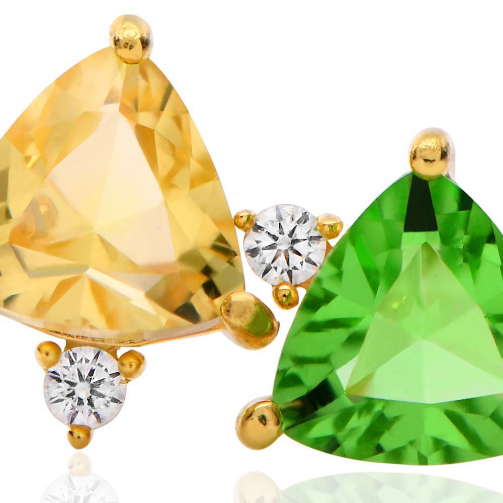 Dawn Birthstone Stud Earrings in Gold Vermeil