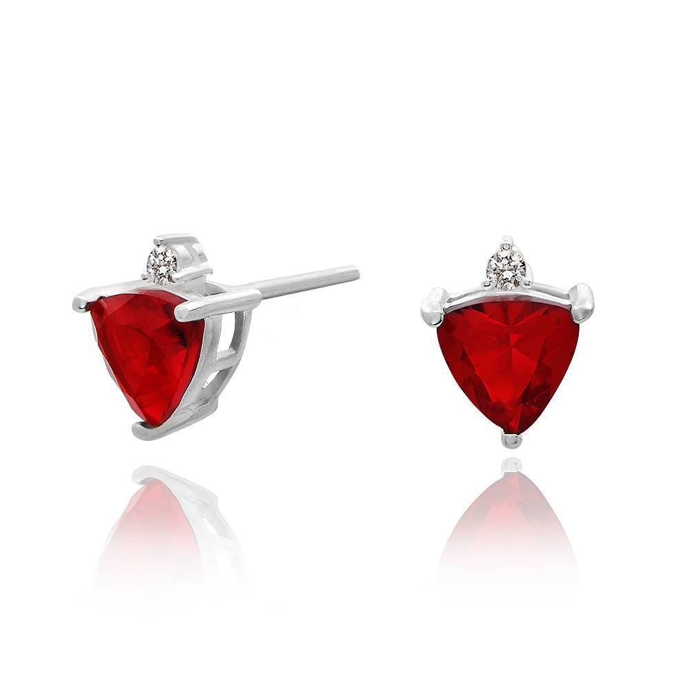 Dawn Birthstone Stud Earrings in Sterling Silver