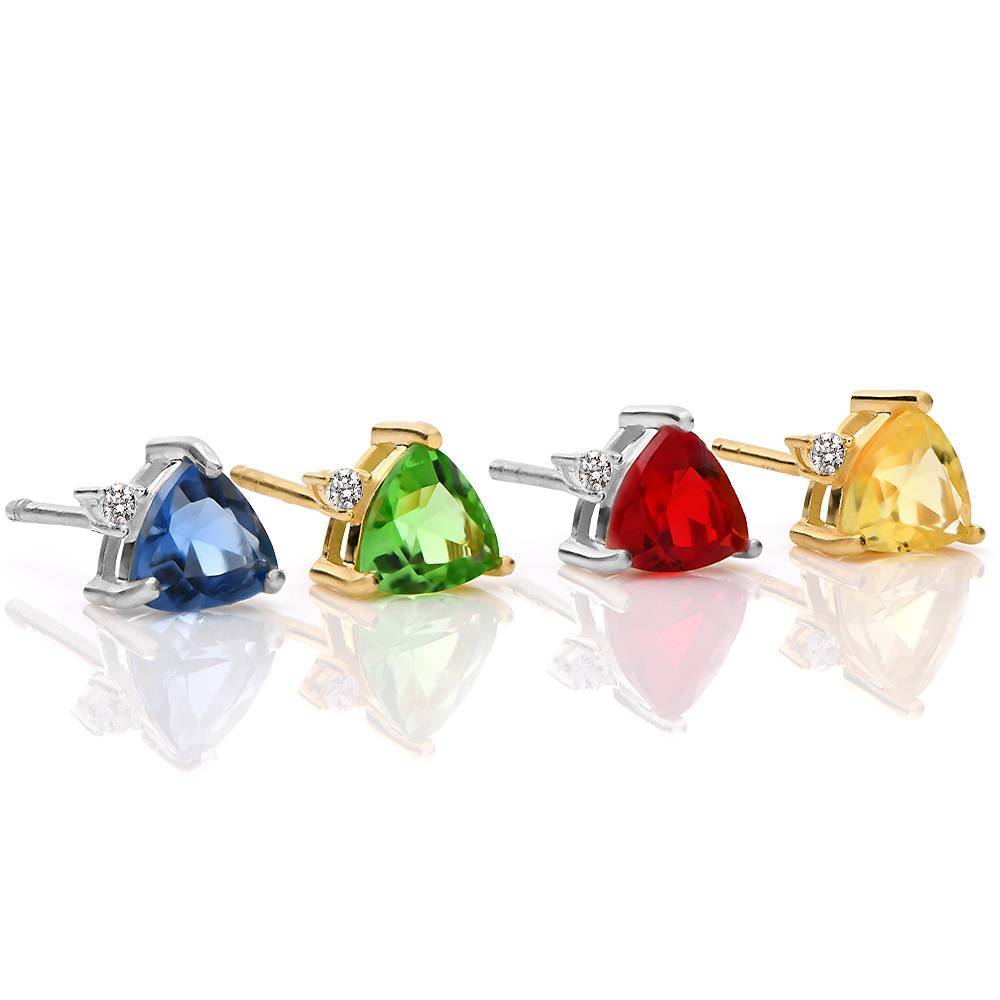 Dawn Birthstone Stud Earrings in Sterling Silver