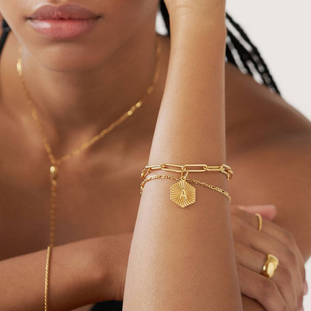 Isla Initial Medallion Bracelet in Sterling Silver