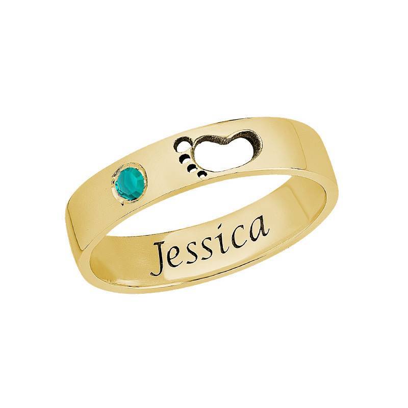 Baby Feet Ring with Inner Engraving in Gold Vermeil