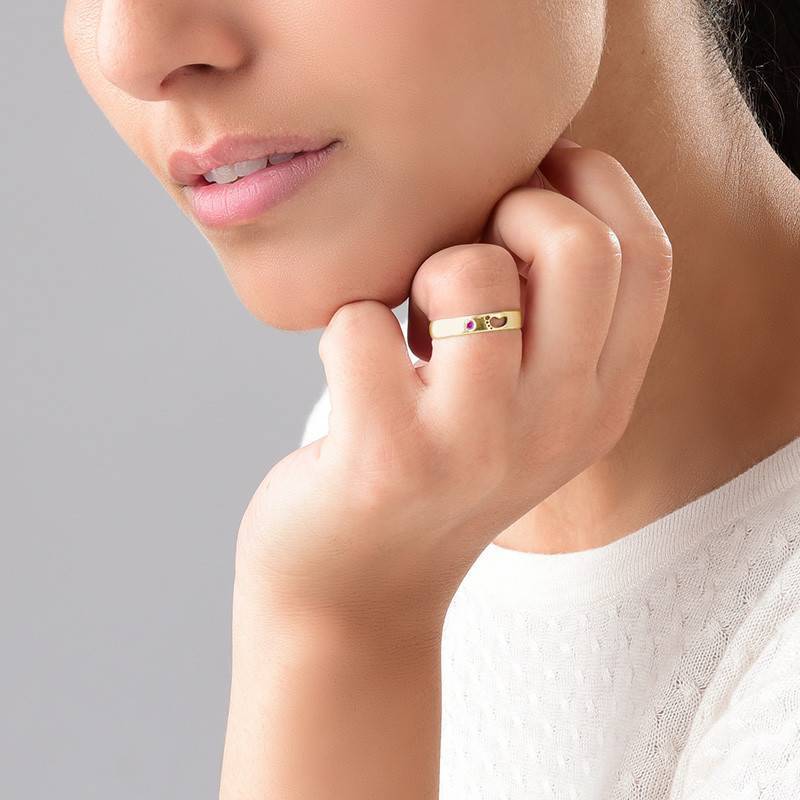 Baby Feet Ring with Inner Engraving in Gold Vermeil