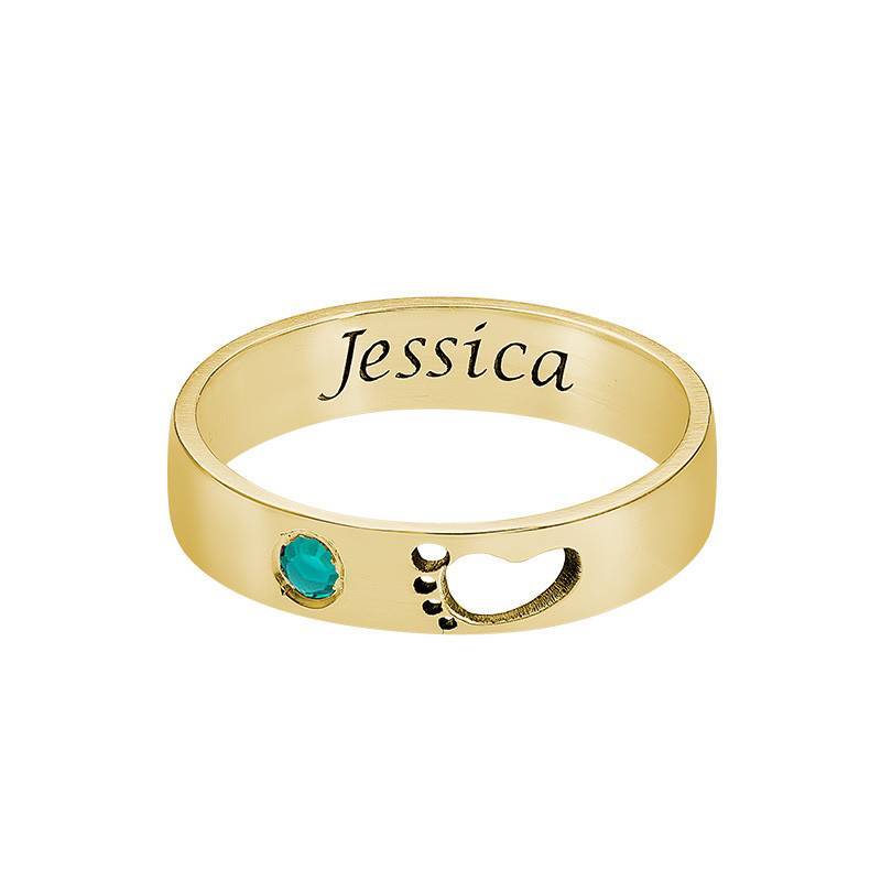 Baby Feet Ring with Inner Engraving in Gold Vermeil