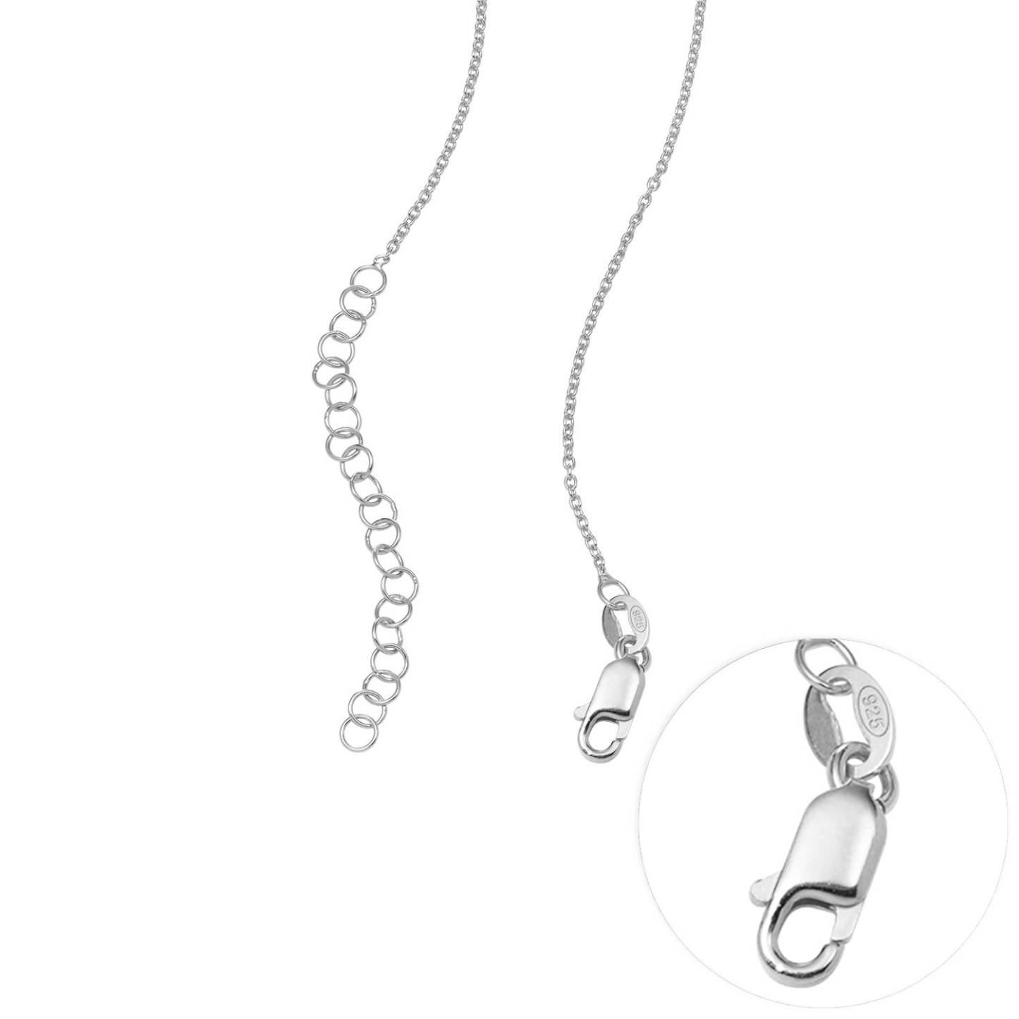 Blooming Birth Flower Name Necklace with Birthstone in Sterling Silver